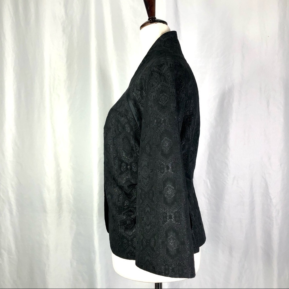 Nicole Miller Collection vintage jacket black metallic brocade bell sleeves S - Picture 8 of 11
